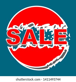 red sale word sign; special price promotion concept. vector illustration