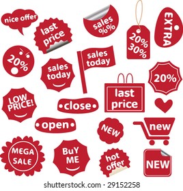 red sales stickers