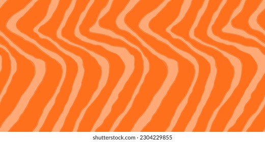 Rotes Lachsfilet, Vektor nahtlose Textur. Abstrakte Tapeten mit gewellten Streifen. Sushi Restaurant Verpackung und Menu Design.