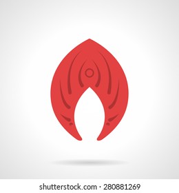 Red salmon steak for fish menu. Flat design vector icon on white background.