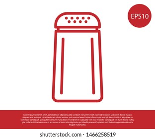 Red Salt and pepper icon isolated on white background. Cooking spices.  Vector Illustration