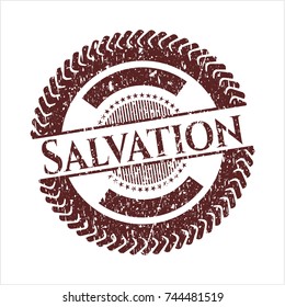 Red Salvation distressed grunge seal