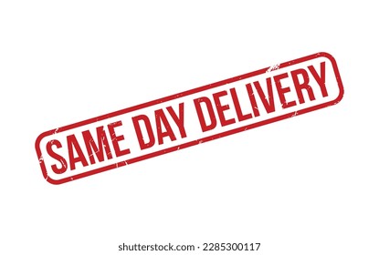 Red Same Day Delivery Rubber Stamp Seal Vector
