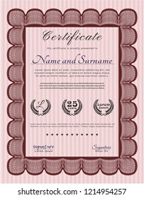 Red Sample Certificate. Artistry design. Customizable, Easy to edit and change colors. With linear background. 