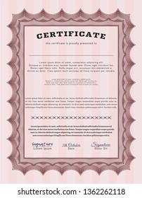 Red Sample Certificate. Cordial design. Customizable, Easy to edit and change colors. With quality background. 