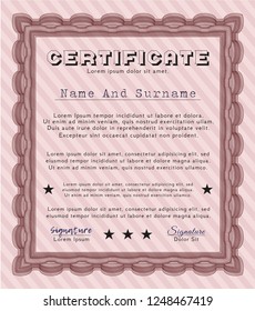 Red Sample Certificate. Customizable, Easy to edit and change colors. With complex background. Modern design. 
