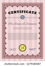 Red Sample Certificate. Customizable, Easy to edit and change colors. With linear background. Excellent design. 
