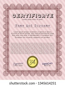 Red Sample Certificate. Customizable, Easy to edit and change colors. Printer friendly. Sophisticated design. 