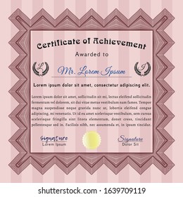 Red Sample certificate or diploma. Customizable, Easy to edit and change colors. Printer friendly. Artistry design. 