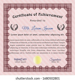 Red Sample certificate or diploma. Good design. Customizable, Easy to edit and change colors. Easy to print. 