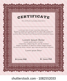  Red Sample Certificate. Easy to print. Detailed. Cordial design. 