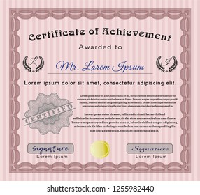Red Sample Certificate. Good design. Complex background. Detailed. 