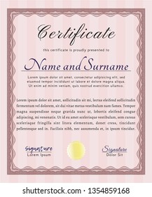 Red Sample Certificate. Lovely design. Detailed. With great quality guilloche pattern. 