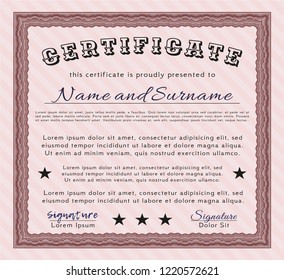 Red Sample Certificate. Perfect design. With linear background. Customizable, Easy to edit and change colors. 