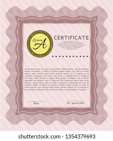 Red Sample Certificate. Printer friendly. Detailed. Lovely design. 