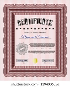 Red Sample Certificate. Retro design. Printer friendly. Customizable, Easy to edit and change colors. 