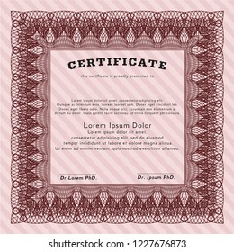 Red Sample Diploma. With background. Detailed. Retro design. 