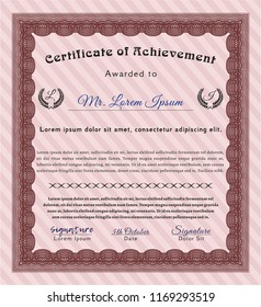 Red Sample Diploma. Beauty design. Detailed. Printer friendly. 