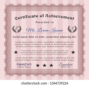 Red Sample Diploma. With complex background. Perfect design. Customizable, Easy to edit and change colors. 