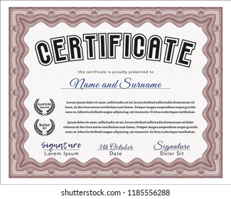 Red Sample Diploma. Customizable, Easy to edit and change colors. Printer friendly. Lovely design. 