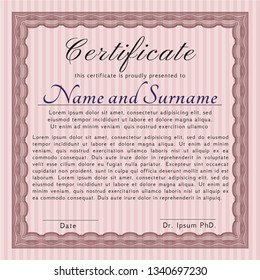 Red Sample Diploma. Detailed. With background. Money style design. 