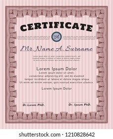 Red Sample Diploma. Detailed. Easy to print. Elegant design. 