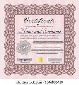 Red Sample Diploma. Easy to print. Customizable, Easy to edit and change colors. Artistry design. 