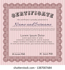 Red Sample Diploma. Easy to print. Excellent design. Detailed. 