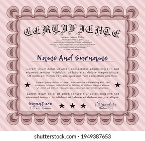 Red Sample Diploma.  Good design.  Printer friendly.   
