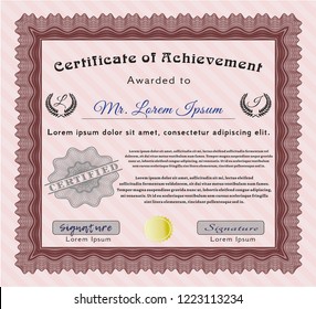 Red Sample Diploma. Nice design. With complex background. Customizable, Easy to edit and change colors. 