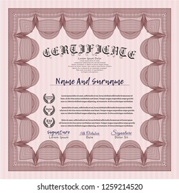 Red Sample Diploma. Sophisticated design. Detailed. With linear background. 