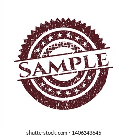 Red Sample distressed grunge style stamp