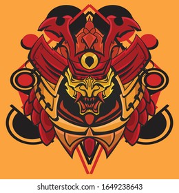 red samurai is suitable for logos, product stamps, wall displays, apparels, etc.