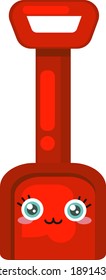 Red sand shovel , illustration, vector on white background