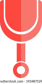Pala de arena roja, ilustración, vector sobre fondo blanco.