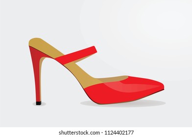 Red sandal. vector illustration