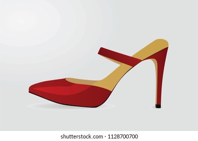 Red sandal. vector illustration