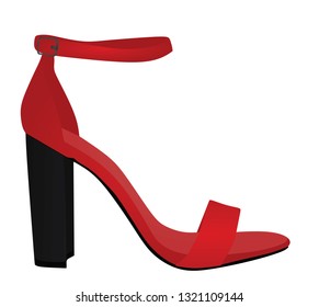 Red sandal. vector illustration