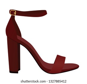 Red sandal. vector illustration