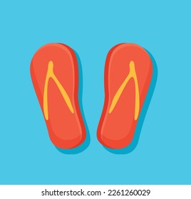 red sandals cartoon isolated vector illustration