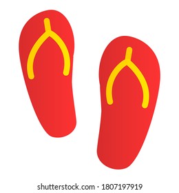 Red sandals icon in flat style isolated on white background
