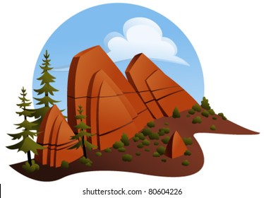 Red Sandstone Outcropping