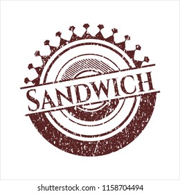 Red Sandwich rubber grunge texture seal