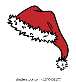 Red Santa Claus Christmas hat cartoon illustration