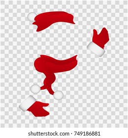 Red Santa Claus costume or snowman on the background