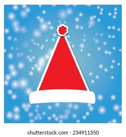 red Santa Claus hat. 