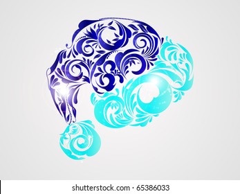 red Santa Claus hat on white background