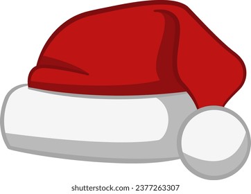 Red Santa Claus Hat. Vector Christmas Illustration