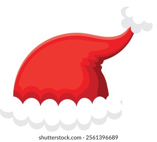 Red Santa Claus hat with white fur trim, symbolizing Christmas spirit and holiday cheer, evoking feelings of joy, giving, and festive celebrations