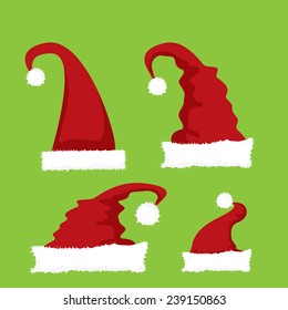 red Santa hat flat icon. vector illustration